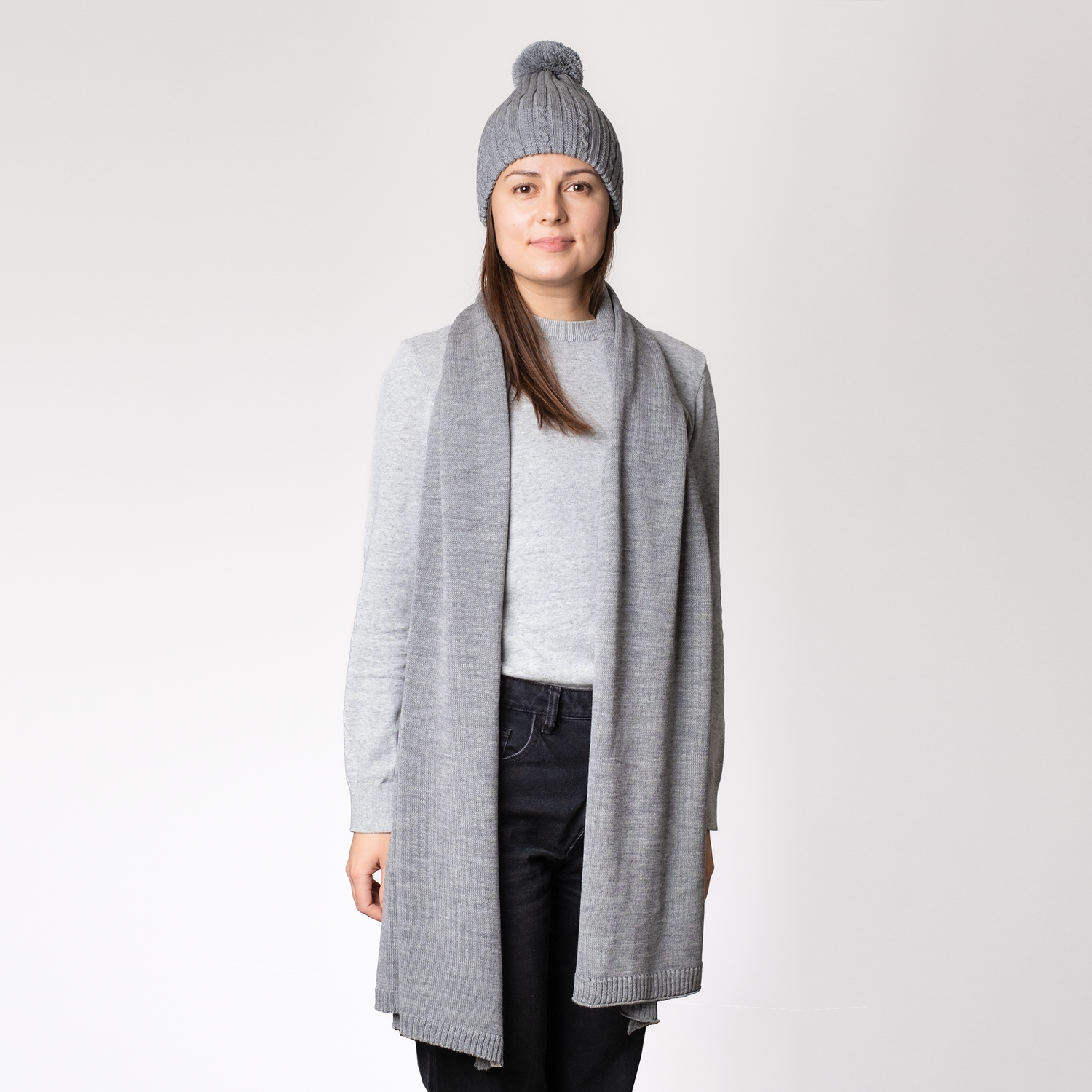 Mielo Pom Beanie, Gray - Women's