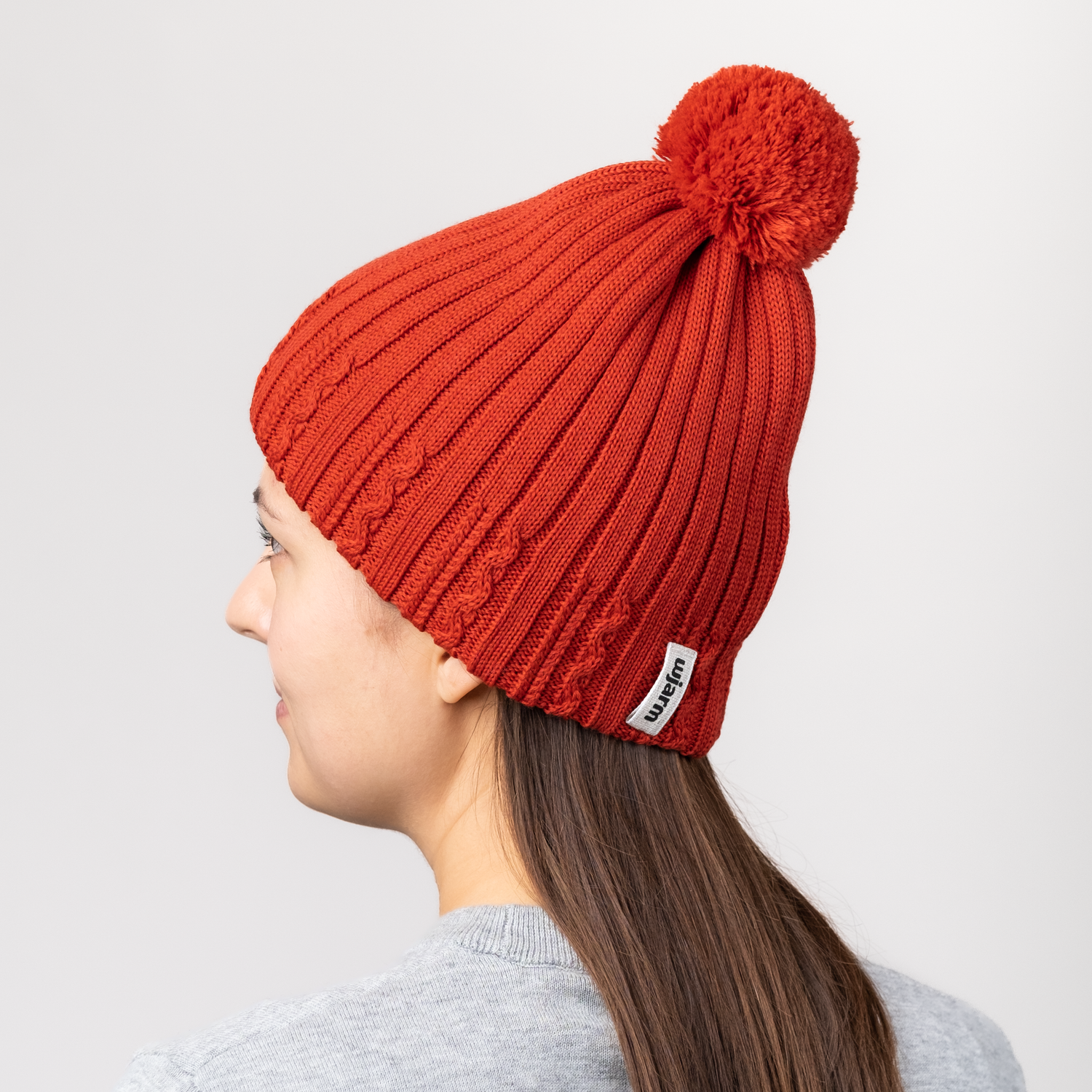 Mielo Pom Beanie, Red - Women's